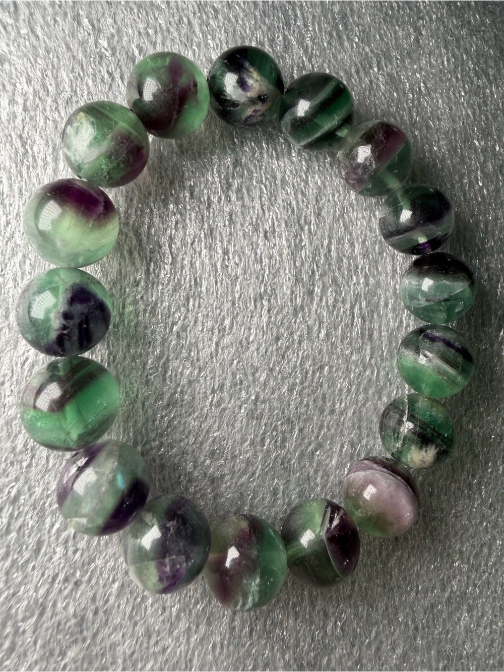 12MM Dreamy Feather Fluorite Natural Crystal Bracelet